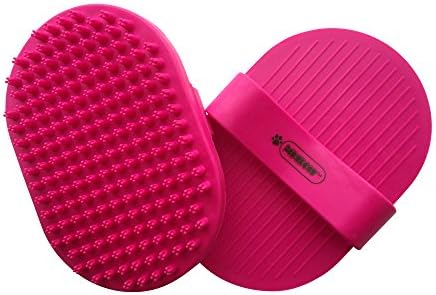 Pixikko Pet Curry Bath Shampoo Brush/Comb for Bathing - Massaging - Deshedding - on Wet or Dry Hair 1-PC (Pink)