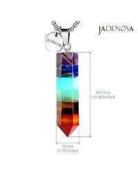JADENOVA - Collar con colgante de piedras de 7 chakras para mujer y niña (cadena de acero inoxidable de 18.0 in)
