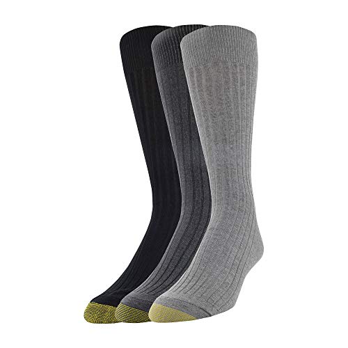 Gold Toe Men's Classic Canterbury Crew Socks, 3Pairs, Grey Heather