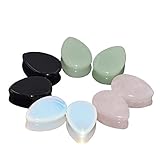 D&M Jewelry 8pcs 0g Organic Stone Teardrop Tunnels Plugs Ear Gauges Piercing