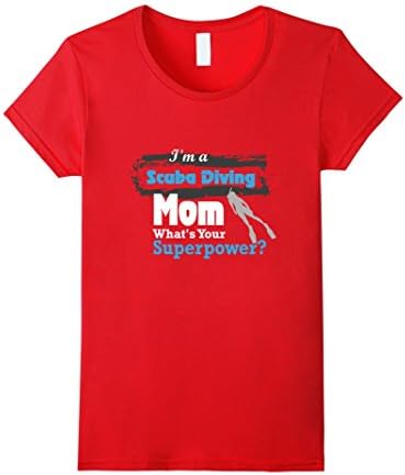 Women's I'm A Scuba Diving Mom What's Your Superpower T-shirt XL Red