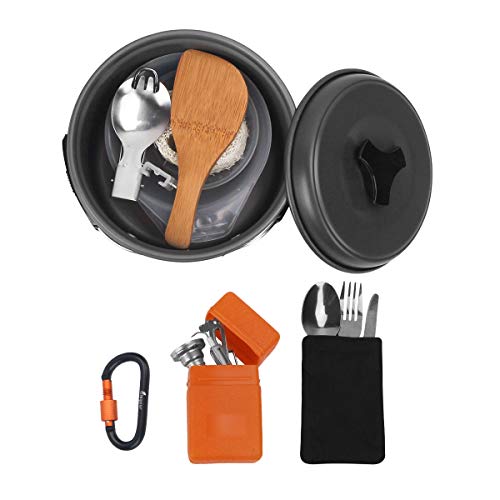 Bisgear 16pcs Camping Cookware Backpacking Stove Mess Kit Camping