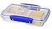 Sistema KLIP IT Rectangular Collection Split Food Storage Container, Small, 11.8 oz./0.3 L, Clear/Blue