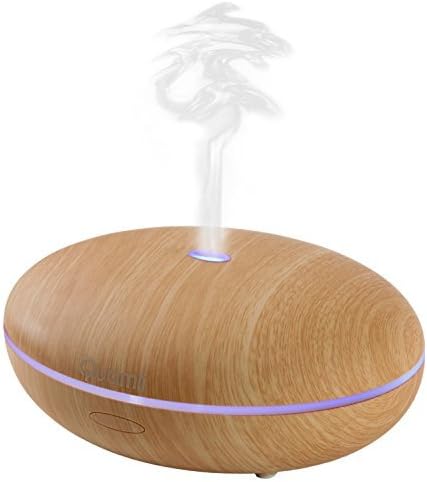 Quamii Essential Oil Diffuser with 7 Color Changing LED Lamp, 400 ml (Light Bamboo Woodgrain) by Quamii