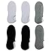 Dericeedic No Show Socks Women 6 Pairs Womens Cotton Low Cut Socks Non-Slip Grips Casual Low Cut Boat Sock , Black, White, Grey(each Color 2pairs), 6-11