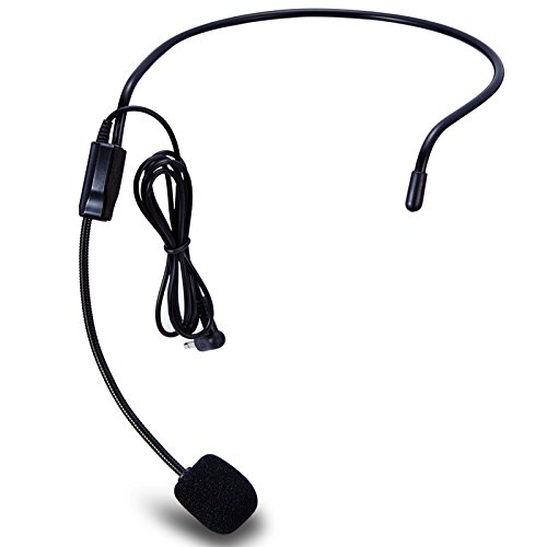 Zoweetek® Unidireccional Micrófono Montado la Cabeza Auricular Diadema Mic Boom Wired Flexible