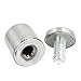 uxcell 12 Pieces Silver Tone Advertising Nail Screw Glass Standoff 25mm x 30mm