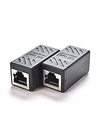 VizGiz 2 Conectores RJ45 acoplador hembra a hembra RJ45 Extensor de cable de nueva obra Ethernet LAN recto modular en línea adaptador de extensión de enchufe conectador Cat 5 6 7 para LAN CCTV cámara ordenador
