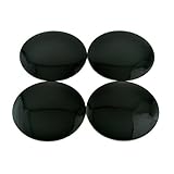 56mm(2.2in) Wheel Hub Center Caps Sticker Black Emblem Aluminum Set of 4