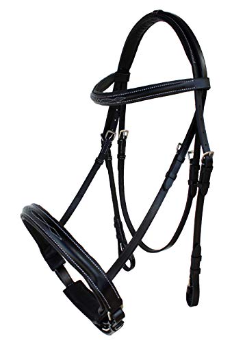 CHALLENGER Horse English Black All-Purpose Trail Pleasure Leather Bridle Reins 805EB02BK-F - Thumbnail 2
