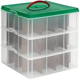 Snapware #1098785 Snap 'N Stack Seasonal Ornament (3 Trays) 12.25"X 12.25" Square Layer Storage Containers Set