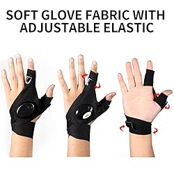 2 Pairs LED Flashlight Gloves, 1 Pair Rechargeable