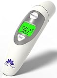 [2017 Model] Infrared Thermometer - Dual-Mode Forehead Thermometer and In-Ear Temperature Reading Device for Baby and Adults - Digital High-Contrast LCD Display - CE and FDA Approved
