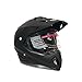 MMG Dual Sport Off Road Motorcycle Full Face Helmet Dirt Bike ATV Flip-Up Visor (Model 23) - Matte Black, XL
