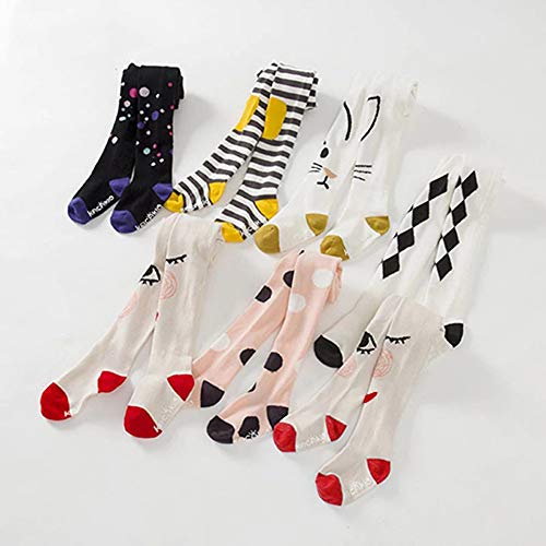 Clearance 1-7T Kids Baby Girl Cartoon Elastic Striped Pantyhose Princess Tights Seamless Leggings Warm Dance Stockings (G, 1-3 Years)
