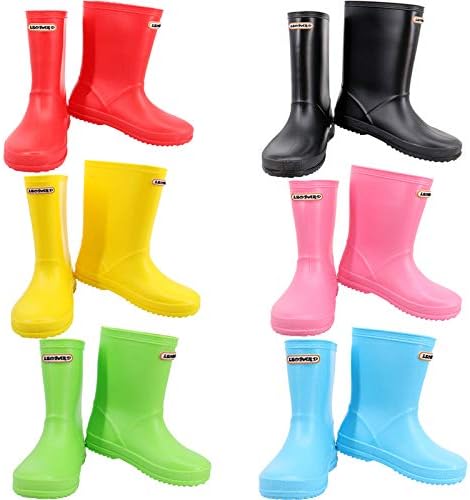 Boys Girls Non-Slip Waterproof Kids Wellies Wellington Boots Unisex Children Motorbike Rain Boots Shoes