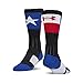 Under Armour Adult Unrivaled Novelty Crew Socks, 1-Pair , Black/Royal Texas , Large