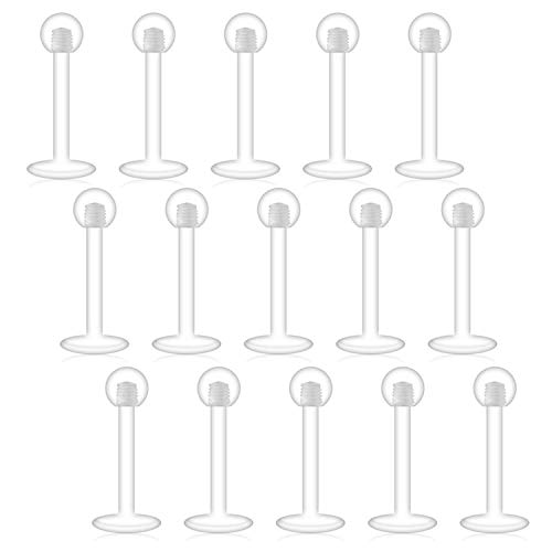 FECTAS 16G Clear Cartilage Earrings Piercing Retainers Helix Studs