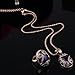 KAVANI Oval Jewelry Set Necklace Earring Ring Set Purple Gold Pattern with Crystal New Arrival