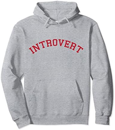 Unisex Minimal Stylish Introvert Hoodie with College Letters Small Heather Grey