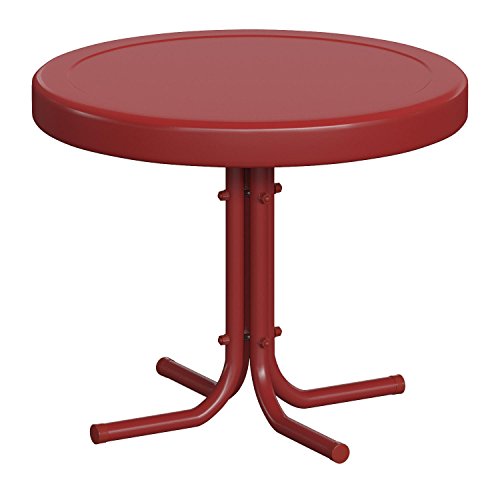 Crosley Furniture Gracie Retro 20inch Metal Outdoor Side Table Coral