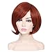 ColorGround Short Reddish Brown Prestyled Cosplay Wig for Women