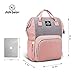 pipi bear Diaper Bag Travel Backpack,Large Baby Bag for Mom and Dad,Multifunction Maternity Bag with Changing Pad,Waterproof and Stylish （Gray Pink