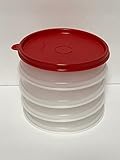 Tupperware Hamburger Freezer Set 4 Containers RED