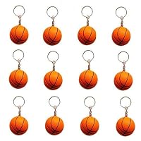 OKOK 12 Pack Orange Basketball Keychains for Kids Party Favors, School Carnival Prizes, Sport Stress Ball