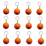 OKOK 12 Pack Orange Basketball Keychains for Kids Party Favors, School Carnival Prizes, Sport Stress Ball