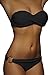 Imilan Twist Bandeau Bikini Set Swimwear Swimsuit for Women(S,Black)