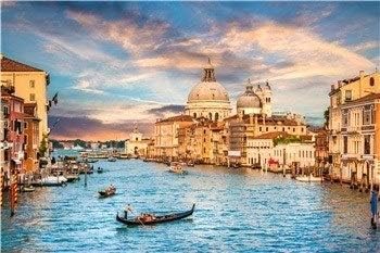 ARTF For Adults Kids 1000 Piece Sights Views Jigsaw Puzzles Home Office Bedroom Decoration Veni Vidi Venice Cityscape City Venice Italy Water Puzzle Wooden Mosaic Painting Gift Brain Challenge Puzzle