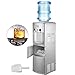 VBENLEM Water Cooler Dispenser with Ice Maker Hot and Cold Top Loading 3 to 5 Gallon Bottle for Home Office Use, 2 In 1, Silver