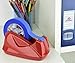 Acrimet Premium Desktop Tape Dispenser Jumbo, Plastic, Non-Skid Base (Heavy Duty) (Red Color)