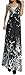 Wantdo Women's Casual Floral Dress V Neck Short Sleeve Slim Fit Long Dresses