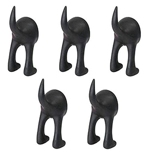IKEA BASTIS Dog Tail Hooks, Synthetic Rubber, Black