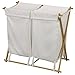 Household Essentials Folding Double Bag Laundry Hamper, Polyester Blend