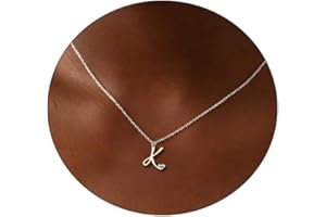 CAROVO Initial Necklaces for Women, Dainty 14K Gold/Silver Letter Pendant Necklace Trendy Simple Cute Necklaces Monogram Name Choker Necklace Jewelry Gift