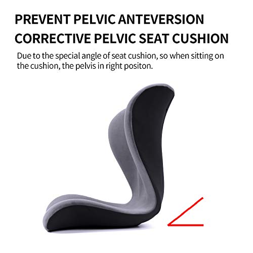 Seat Cushion with Back Support Women Office Chair Cushion for Pain Relieving | Lumbar Support Ergonomics Seat - Tailbone Pain Relief Cushion - Pelvic Correction Chair Cushion for Woman