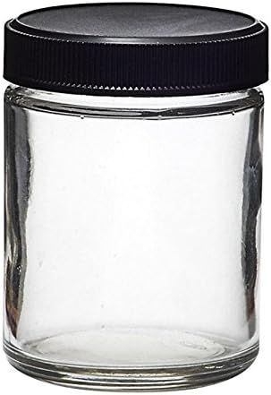 DabJars : 2 piece Glass jar set 4 oz 120 ml 3" x 2.2" storage containers screw top lid, thick glass weighted bottom foam lined cap