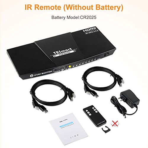 TESmart KVM Switch 4 Port HDMI 4K 60Hz Ultra HD Multimedia With