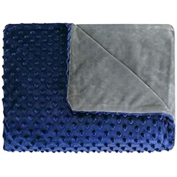 Amy Garden Minky Duvet Cover for Weighted Blankets | 48 x 72 Inches | Navy&Grey