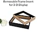 DiamondDec Shadow Box Frame Display Case 8x10 Black with Soft Linen Back, 3-D Wood Deep Large Shadowbox Picture Frame for Wedding Memorabilia, Adventure Tickets, Medals, Travel Keepsake and more