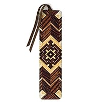 Wooden Bookmark with Tassel - Craftsman Pattern 02 Design by Mitercraft