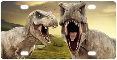 6" X 12" Dinosaur License Plate and Good Quality Front License Plate Four Holes