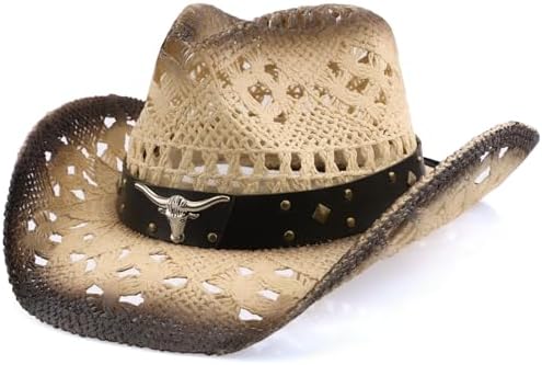 WQWOVRVO Cowboy Hat,Cowgirl Hat,Cowboy Hats for Women/Mens 