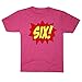 Happy Family Clothing Big Girls' Hot Pink Superhero Sixth Birthday T-shirt