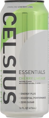 CELSIUS ESSENTIALS, SPARKLING CHERRY LIMEADE, PERFORMANCE ENERGY DRINK 16 FL OZ