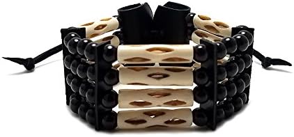 Local Bead Shop Handmade Traditional 4 Row Buffalo Bone Hairpipe Beads Tribal Bracelet