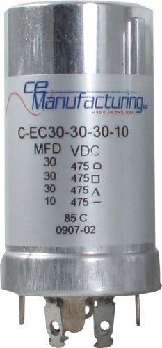 CE Manufacturing 30/30/30/10uF 475VDC Multi Section Can Capacitor